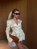 Жакет из сатина, Белый