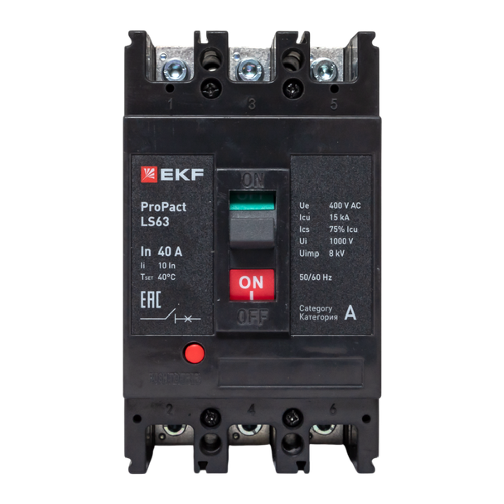 Автоматический выключатель в литом корпусе  EKF mccb-63-15-3-40-ls