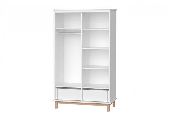 Шкаф двухдверный Ellipse Classic со скрытыми ящиками Белый