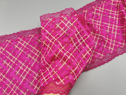 Эластичное кружево, Италия, 22см, фуксия, (Арт: EKI-014), м