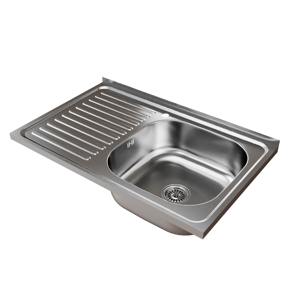 Мойка 80х50 (0,6) прав вып 3 1/2 MIXLINE 16см с сифоном ДЕКОР