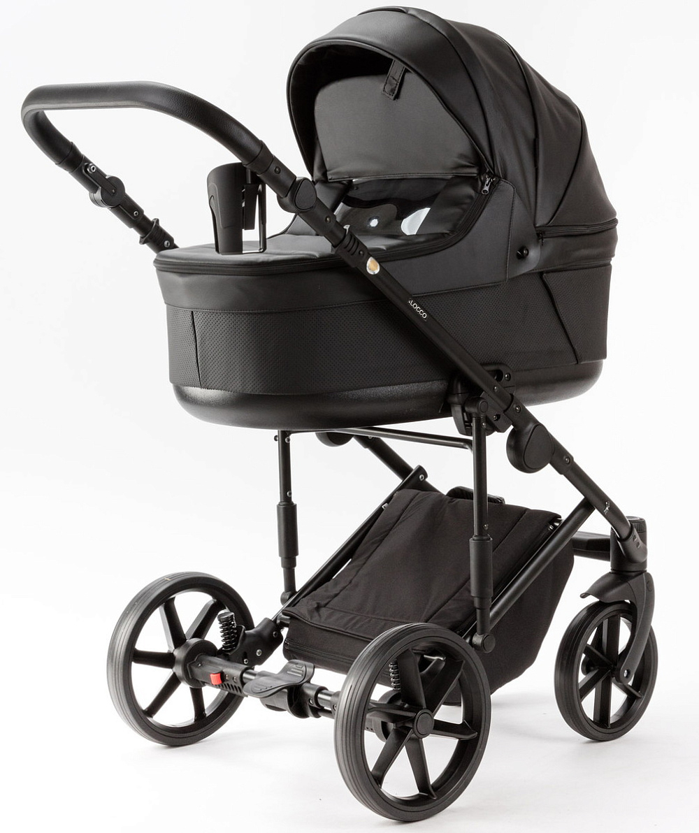 Детская коляска Adamex Locco Light Deluxe 3 в 1 LL-SA02 (ЧЕРН.КОЖА)