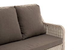 "Гляссе" диван трехместный из искусственного ротанга, цвет бежевый