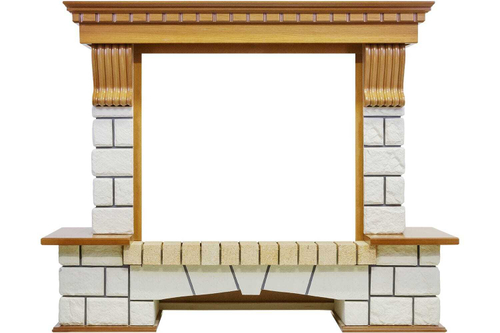 Каминокомплект Pierre Luxe - Дуб / Белый с очагом Symphony 26'' DF2624L-INT