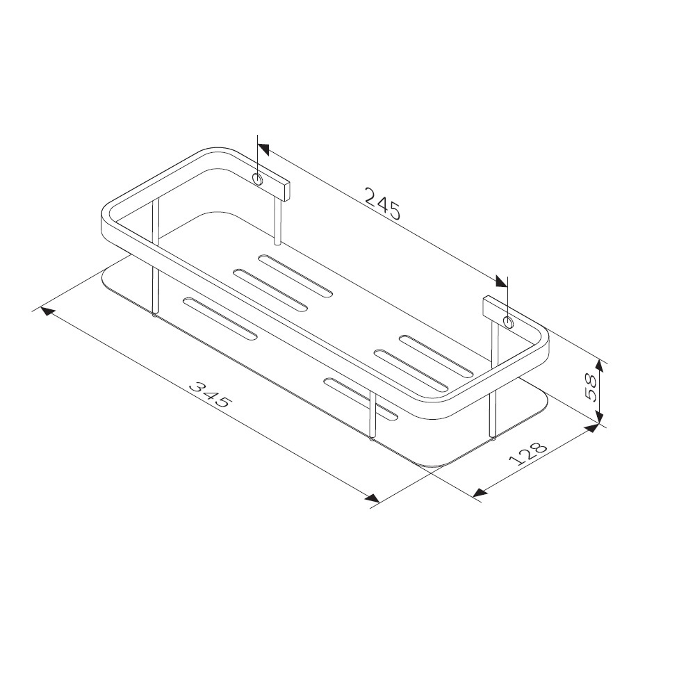 Полка для душа прямая двойная AM.PM Sense L A7453222 Черный