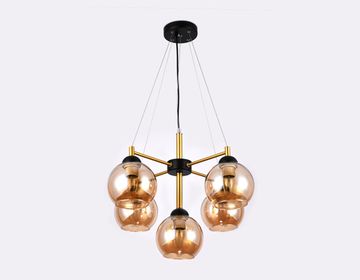 Подвесной светильник TR9026/5 BK/TI черный/янтарный Traditional Ambrella