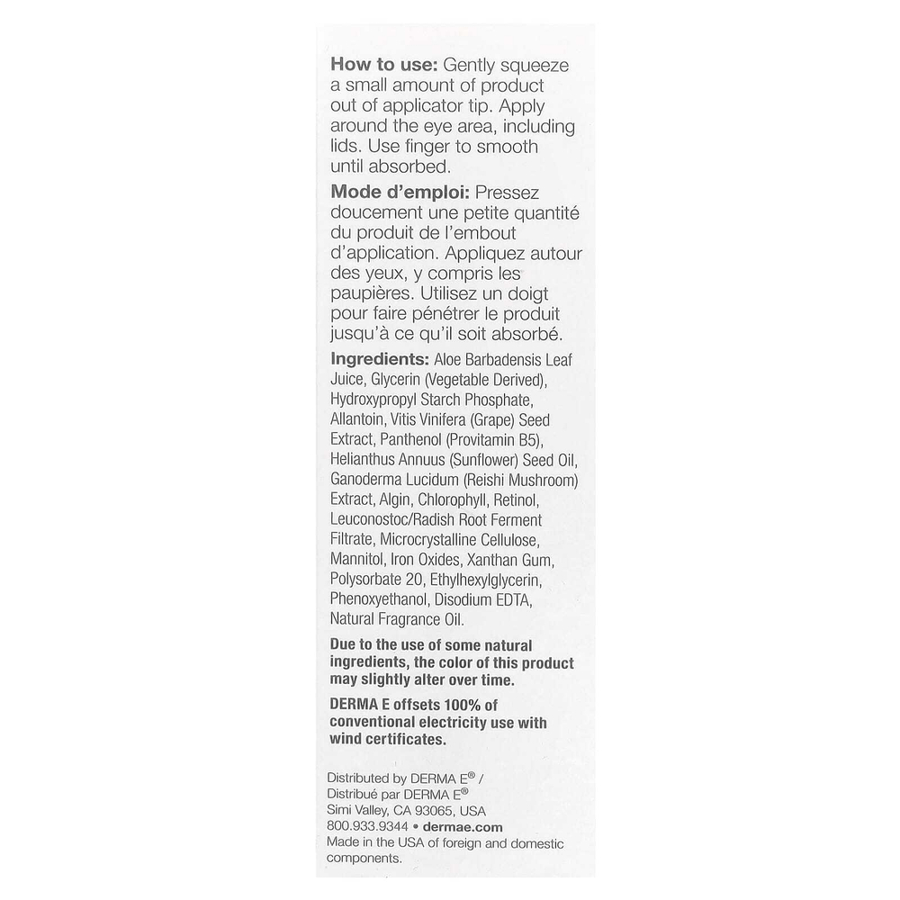 DERMA E, средство для кожи вокруг глаз против морщин, 14 г (1/2 унции)