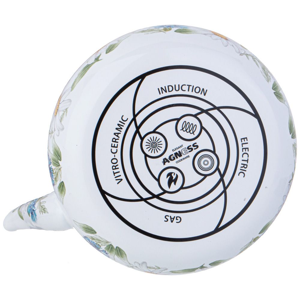 ЧАЙНИК AGNESS ЭМАЛИРОВАННЫЙ СЕРИЯ "SENTIMENT", 1,3 Л