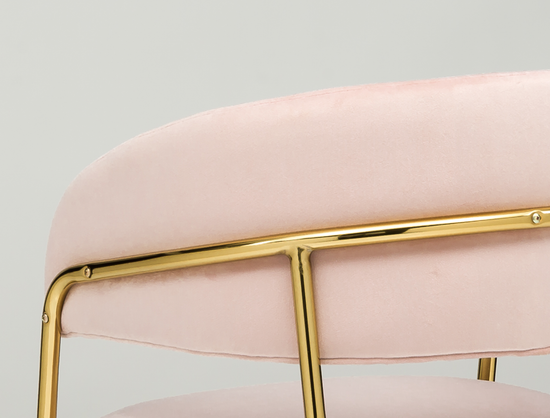 Стул Portman розовый велюр с золотыми ножками