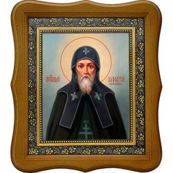 Пафнутий Печерский, преподобный затворник. Икона на холсте.