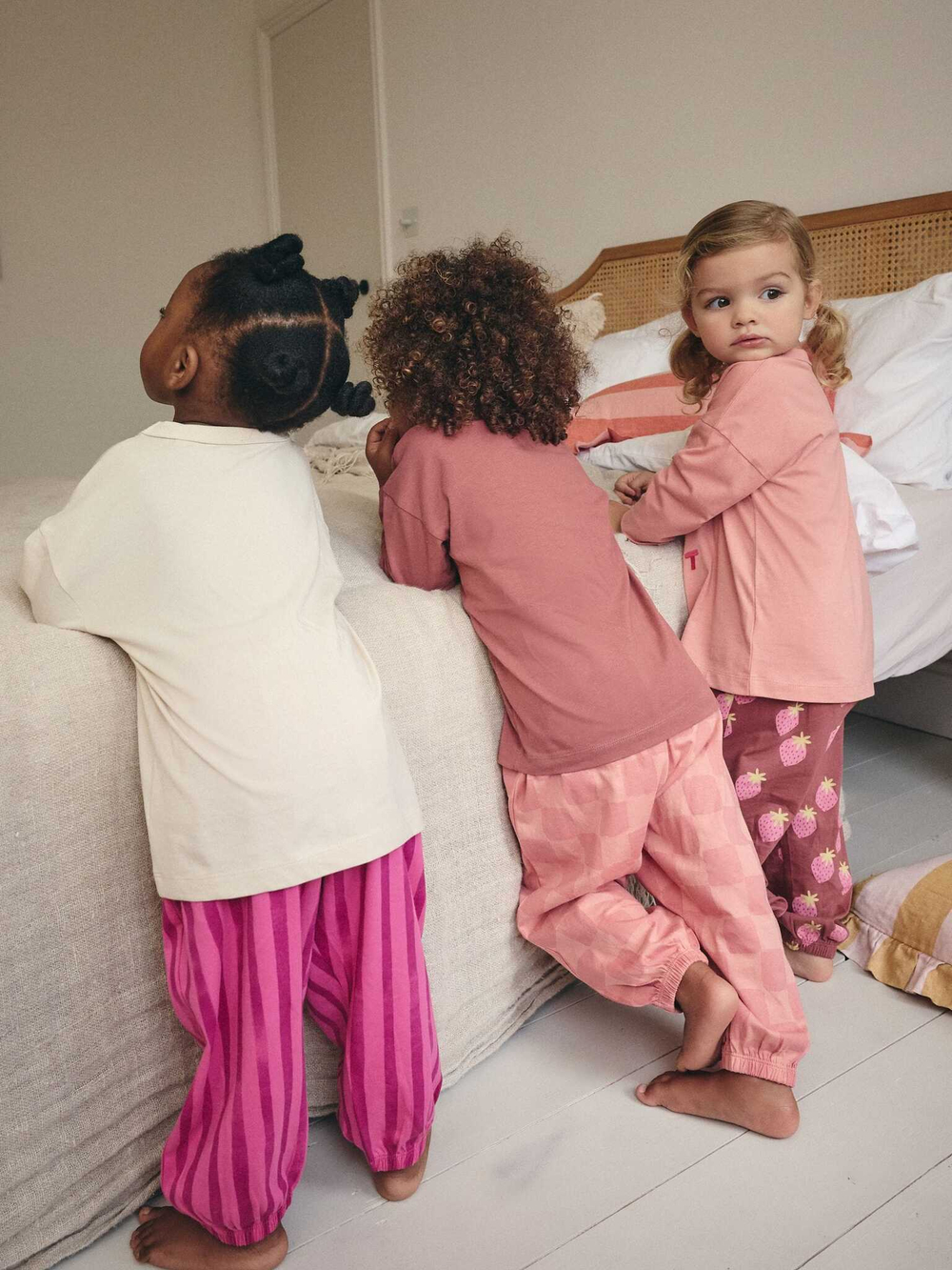 Пижама для девочки Next B87-019, 3 шт., Розовый, Молочный