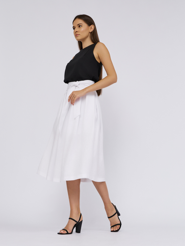 Юбка DIANA из 100% льна белого цвета