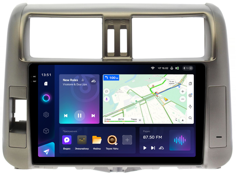 Магнитола для Toyota Land Cruiser Prado 150 2009-2013 (рамка бронза) - Teyes CC3-2K QLed Android 10, ТОП процессор, SIM-слот, CarPlay