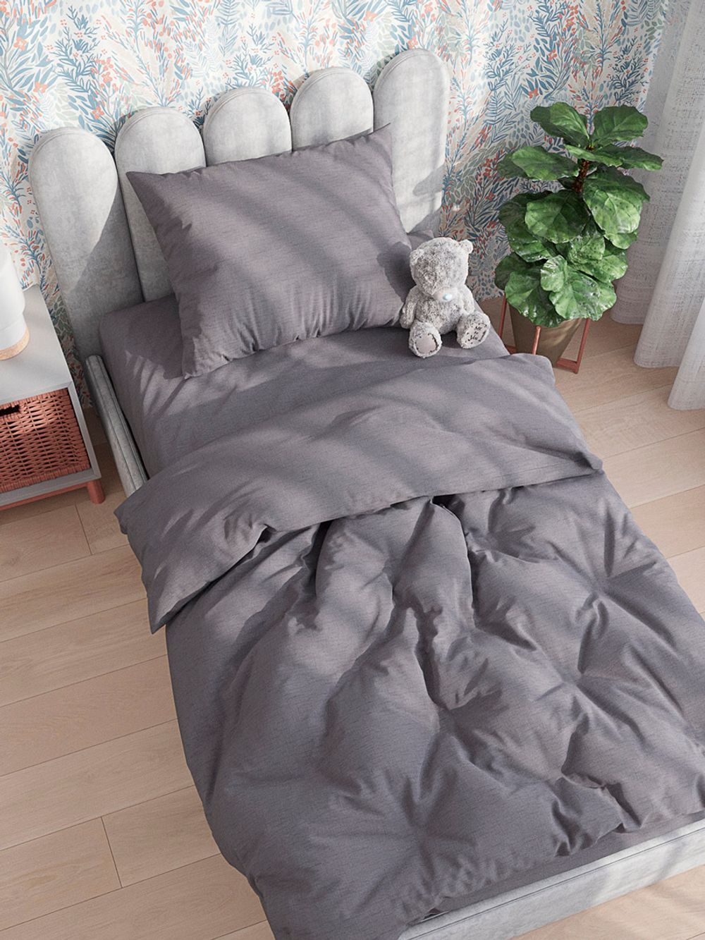 Простынь на резинке полисатин Simple House "Brugg (компаньон)" 90x200 см