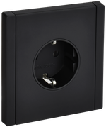FORTE&PIANO Розетка 1-местная с заземлением без защитных шторок безвинтовое крепление 16А FP114M металл черный IEK