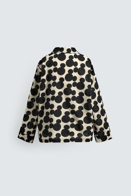 ZARA X DISNEY ПИЖАМА С ПРИНТОМ МИККИ МАУСА, ЧЕРНЫЙ/ЭКРЮ