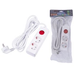 S-GCU2-3B WHITE Удлинитель серии Ultra. шнур 3м.. 2 гнезда. 16A. с-з. Белый. TM Uniel