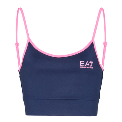 Теннисный бюстгальтер EA7 Woman Jersey Sport Bra - Blue