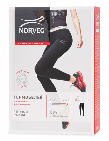 Термобелье женское легинсы Norveg Climate Control полная длина (14CCW003)