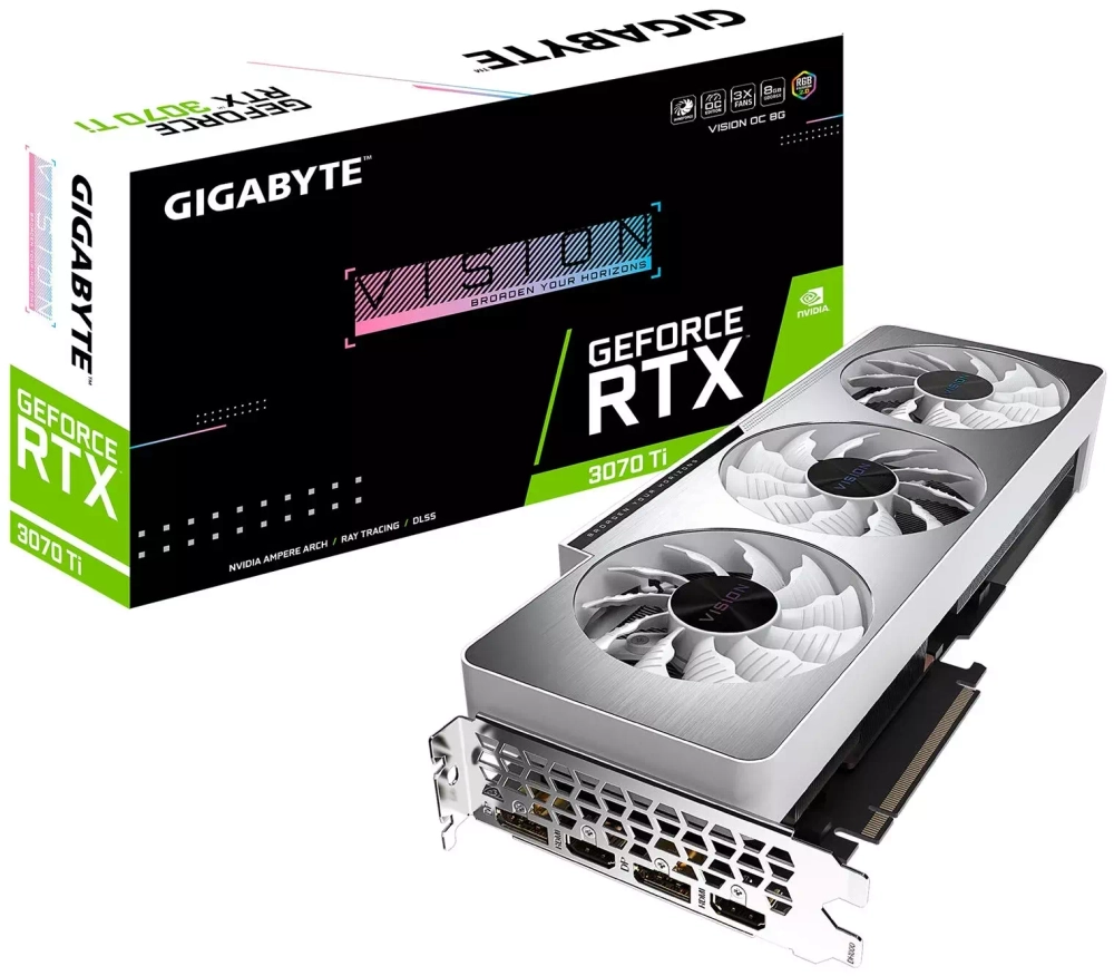 Видеокарта GIGABYTE GeForce RTX 3070 Ti VISION OC 8G (GV-N307TVISION OC-8GD), Retail