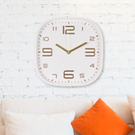 Часы настенные квадратные 25*25см "Классика", корпус белый/золото