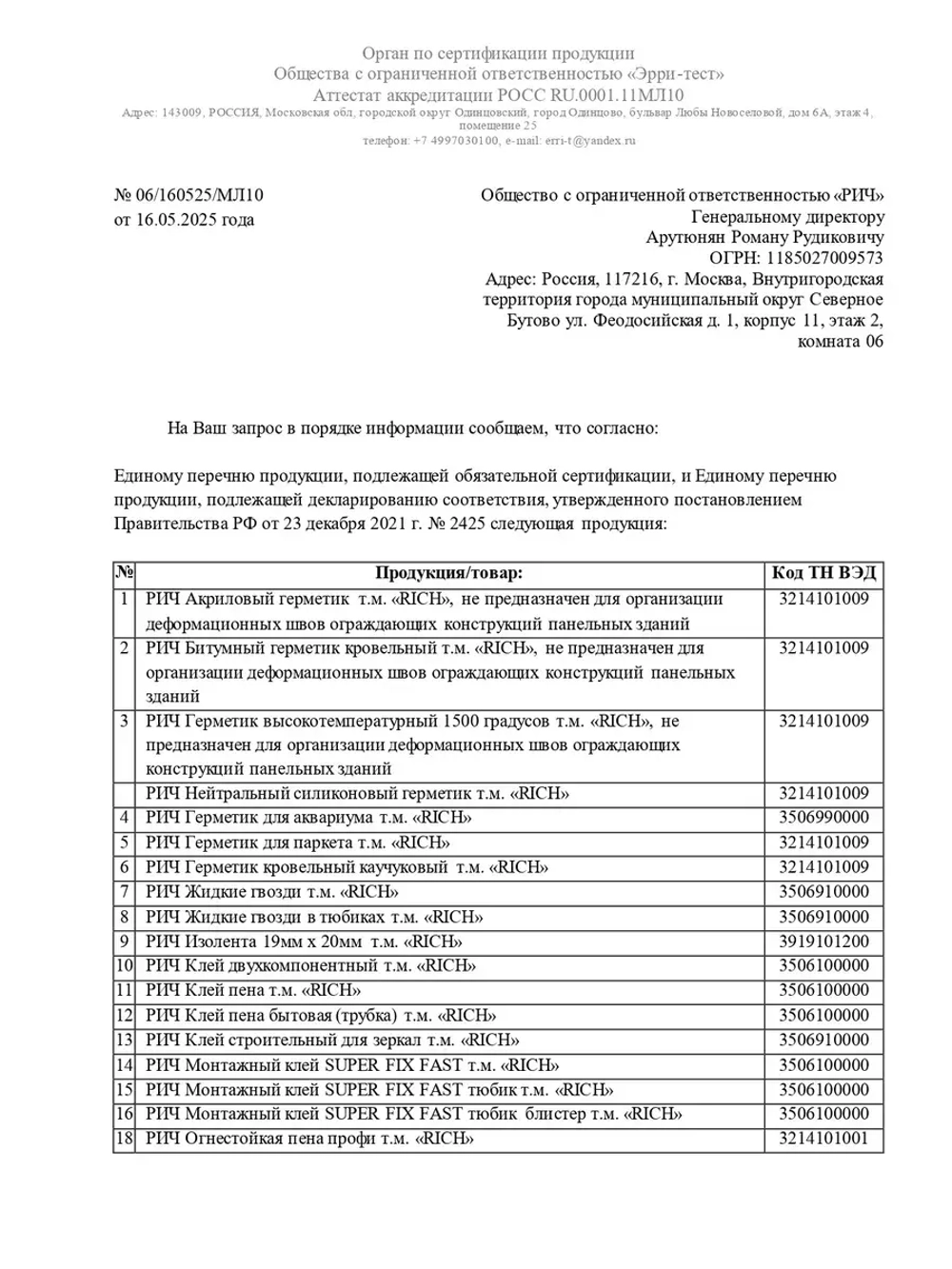 Герметик силиконовый универсальный Rich прозрачный