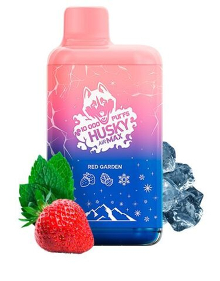 Husky Airmax Red garden - клубника-мята-лёд 10000 затяжек 20мг Hard (2% Hard)