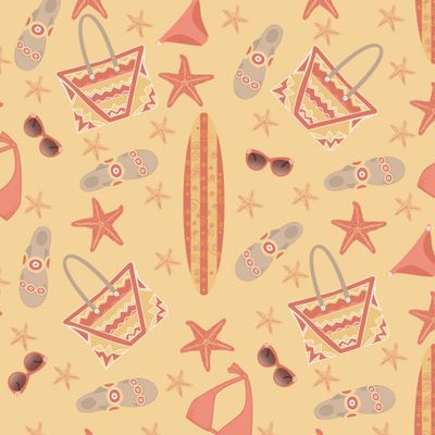 Пляжный паттерн в желто-оранжевом цвете