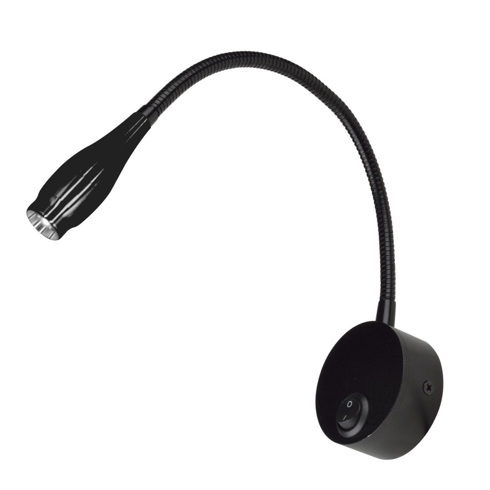 ULT-F22-3W-4000K IP20 BLACK Светильник светодиодный настенный гибкий для интерьерного освещения. 85-265В. Белый свет 4000К. Черный. TM Uniel