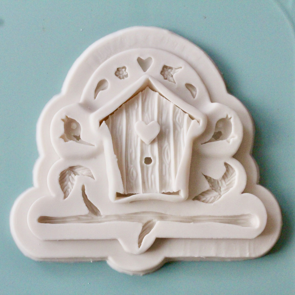 Молд силиконовый для лепки и творчества "Скворечник и птички" 10,7 см / Форма птицы для шоколада, мастики, воска и мыла