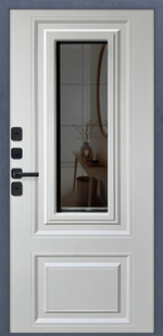 Входная дверь 1077 с окном – уличная металлическая дверь для дома