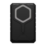Внешний аккумулятор MagSafe с подставкой UAG Rugged 10K (10000 мА·ч) Беспроводная зарядка: Qi 10 Вт. Проводная зарядка: USB-C. Есть LED-индикация. Энергоёмкость — 38,5 Вт·ч. Максимальная выходная мощность — 20 Вт
