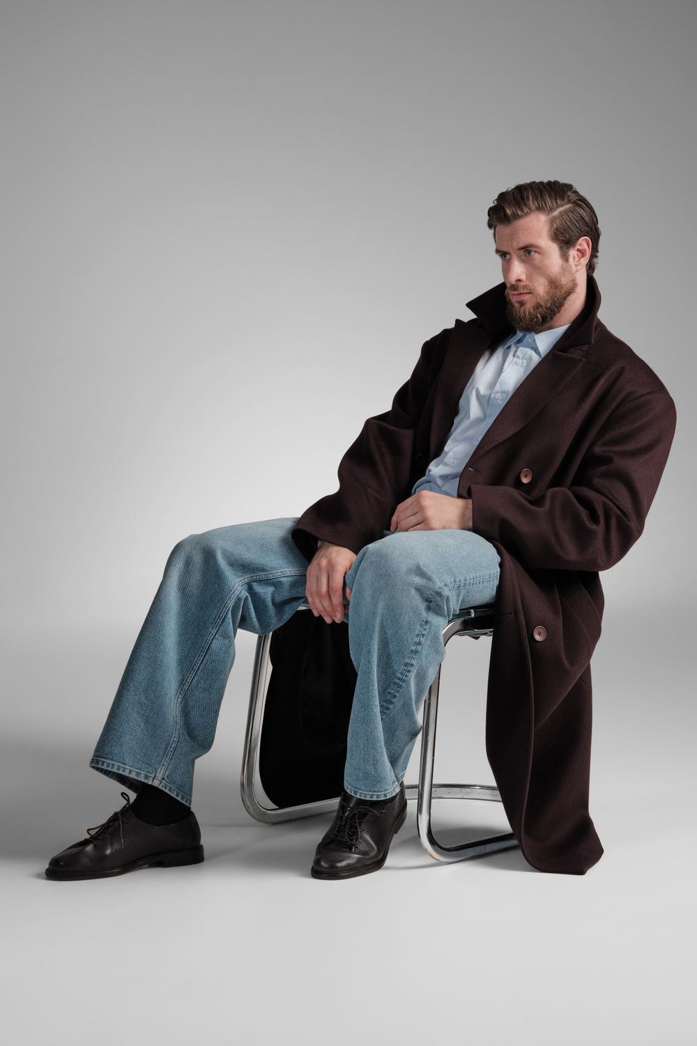 Пальто двубортное | burgundy