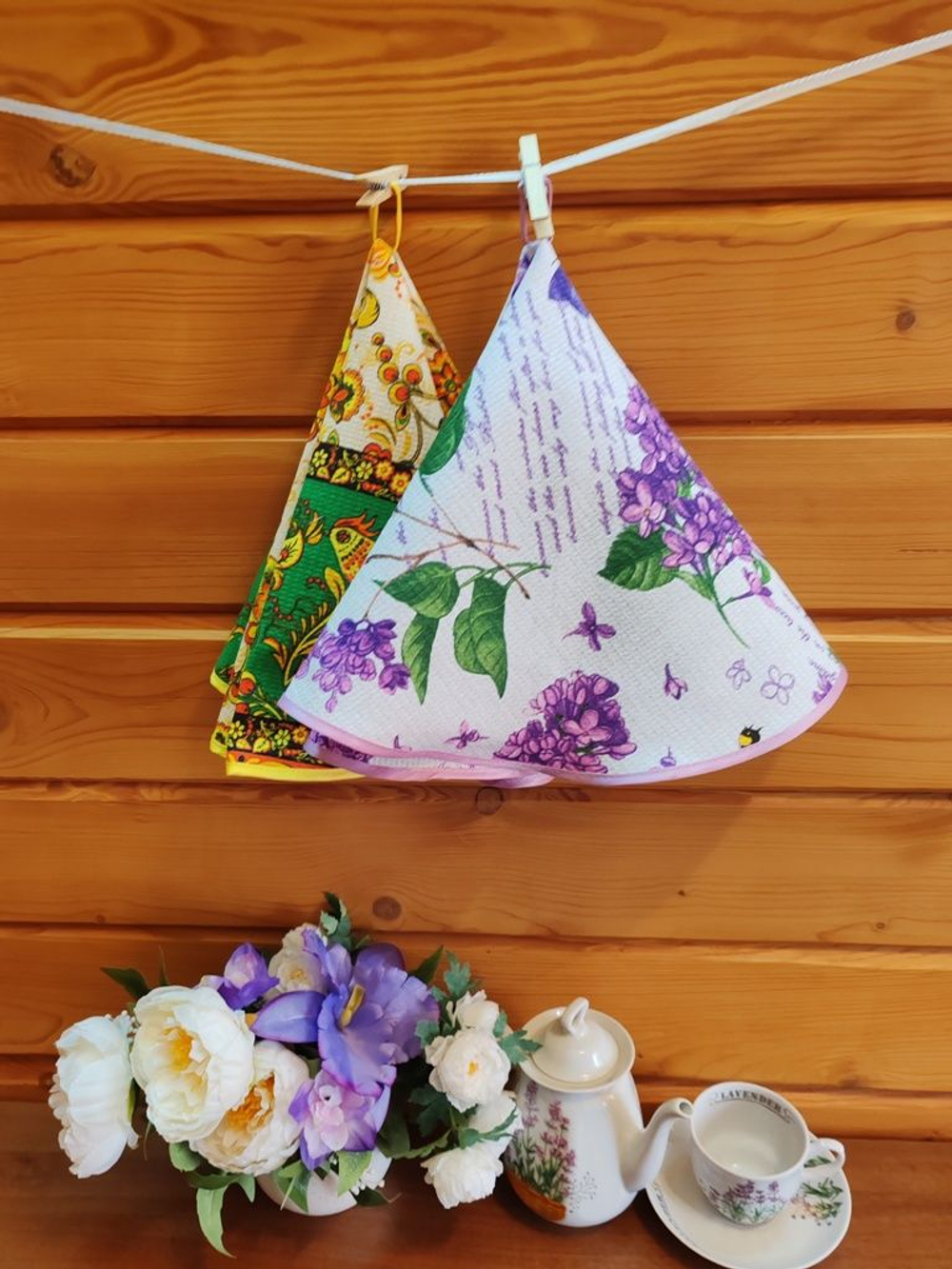 Полотенце кухонное, круглое, 2 шт, вафельное полотно