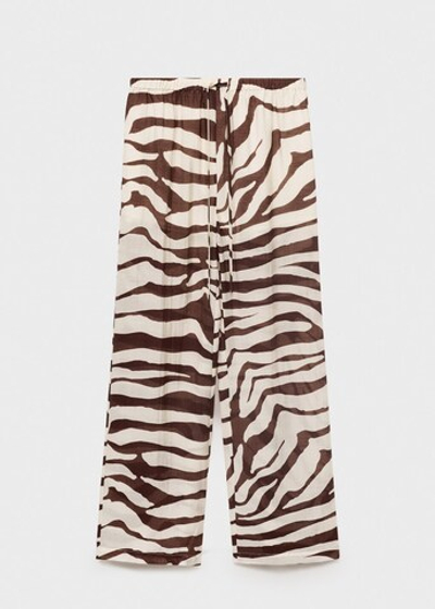 Струящиеся брюки с принтом зебра