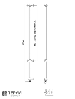 Полотенцесушитель Винтаж 1 120х4 хром