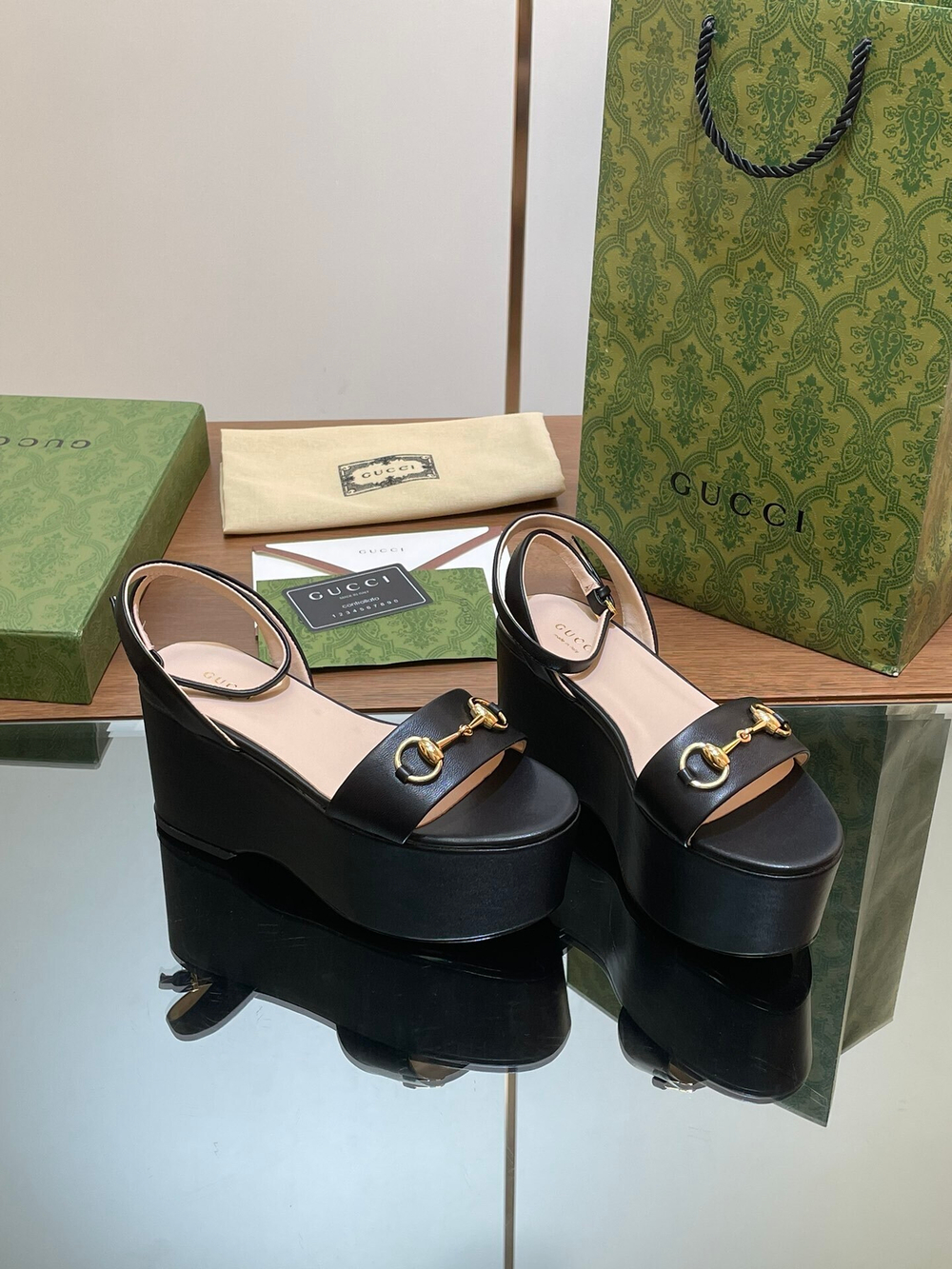 Gucci Horsebit Flatform Sandal