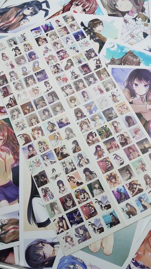 Набор открыток, карточек и наклеек "Этот глупый свин не понимает мечту девочки-зайки / Rascal Does Not Dream of Bunny Girl Senpai", 188 предметов