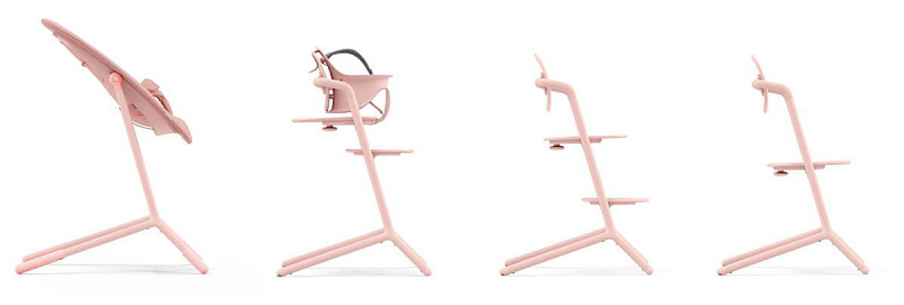 Стульчик для кормления Cybex Lemo 4 в 1 с мягкими чехлами Comfort Inlay Pearl Pink/Stunning Black