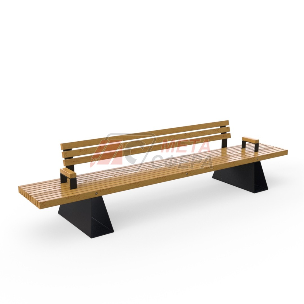 Скамейка Сеул с подлокотниками