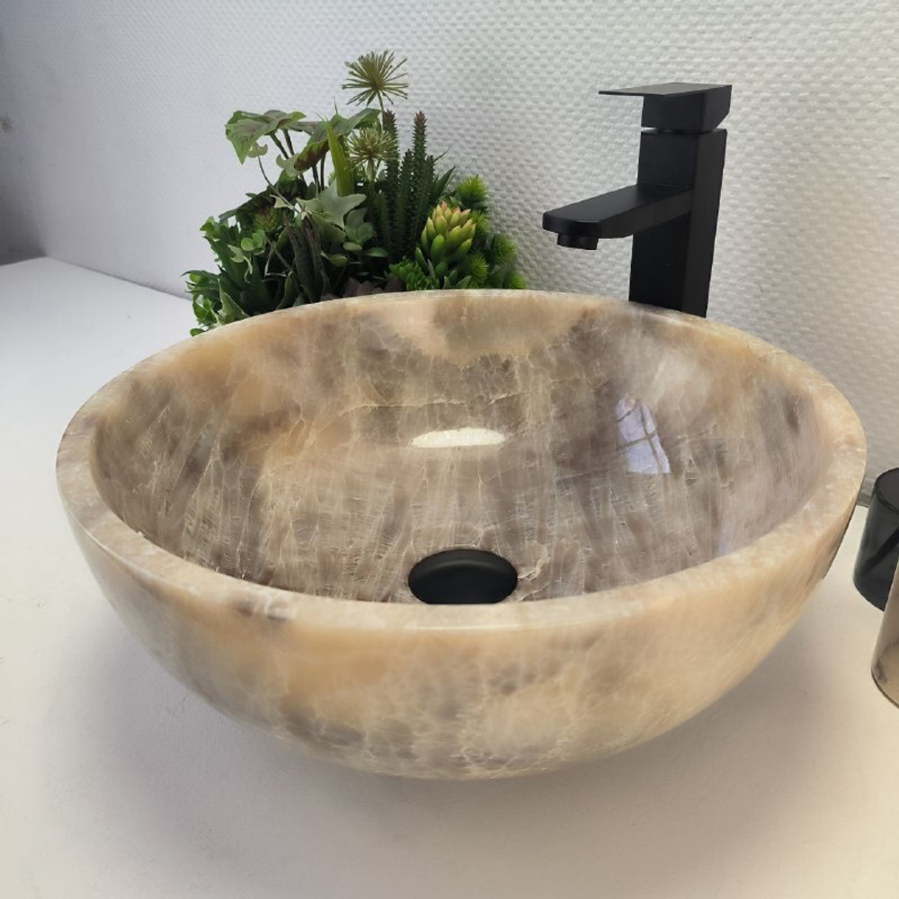 Раковина из оникса Bowl Grey TinLip BO-62939 40*40*15 140