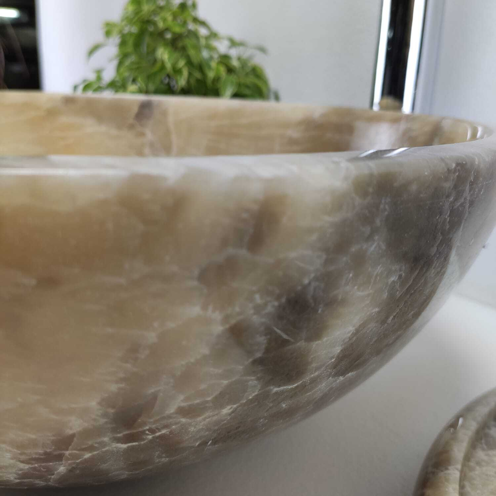 Раковина из оникса Bowl Grey Small TinLip BO-71033 40*40*15