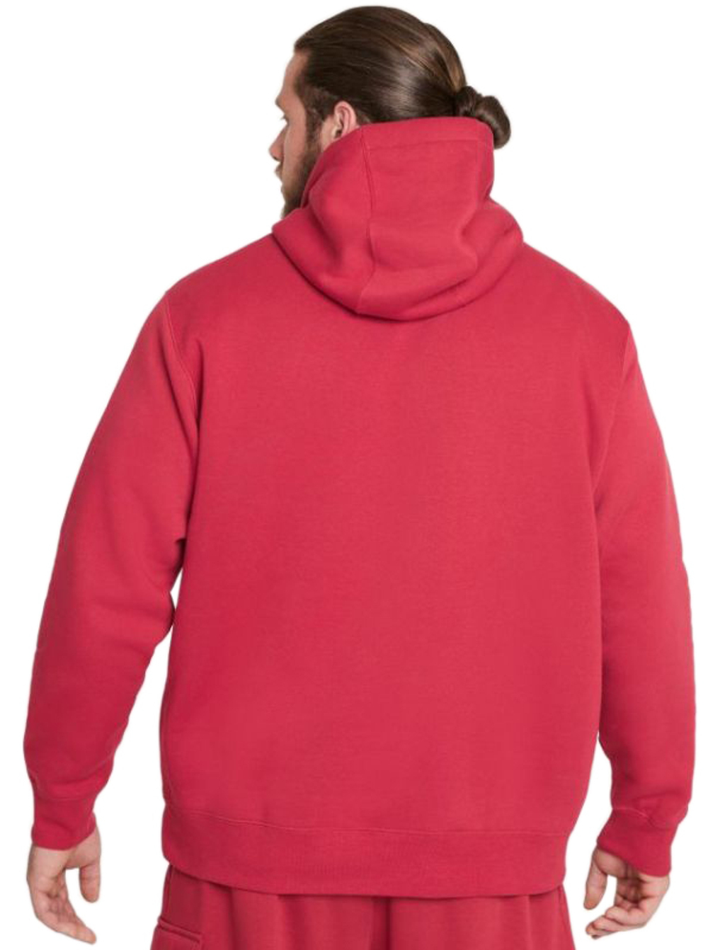 Мужская теннисная кофта Nike Sportswear Club Hoodie PO BB - pomegranate/pomegranate/white