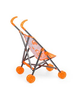 Коляска кукольная складная, трость, оранжевая (CS7917S)
