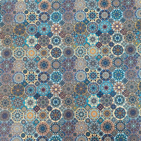 МОЗАИКА БИРЮЗА 100% , хлопок David Textiles 6