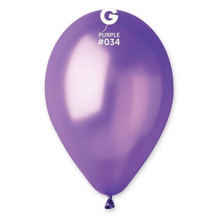 Воздушные шары Gemar, цвет 034 металлик, фиолетовый, 100 шт. размер 12"