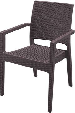 Кресло пластиковое плетеное Ibiza коричневое
