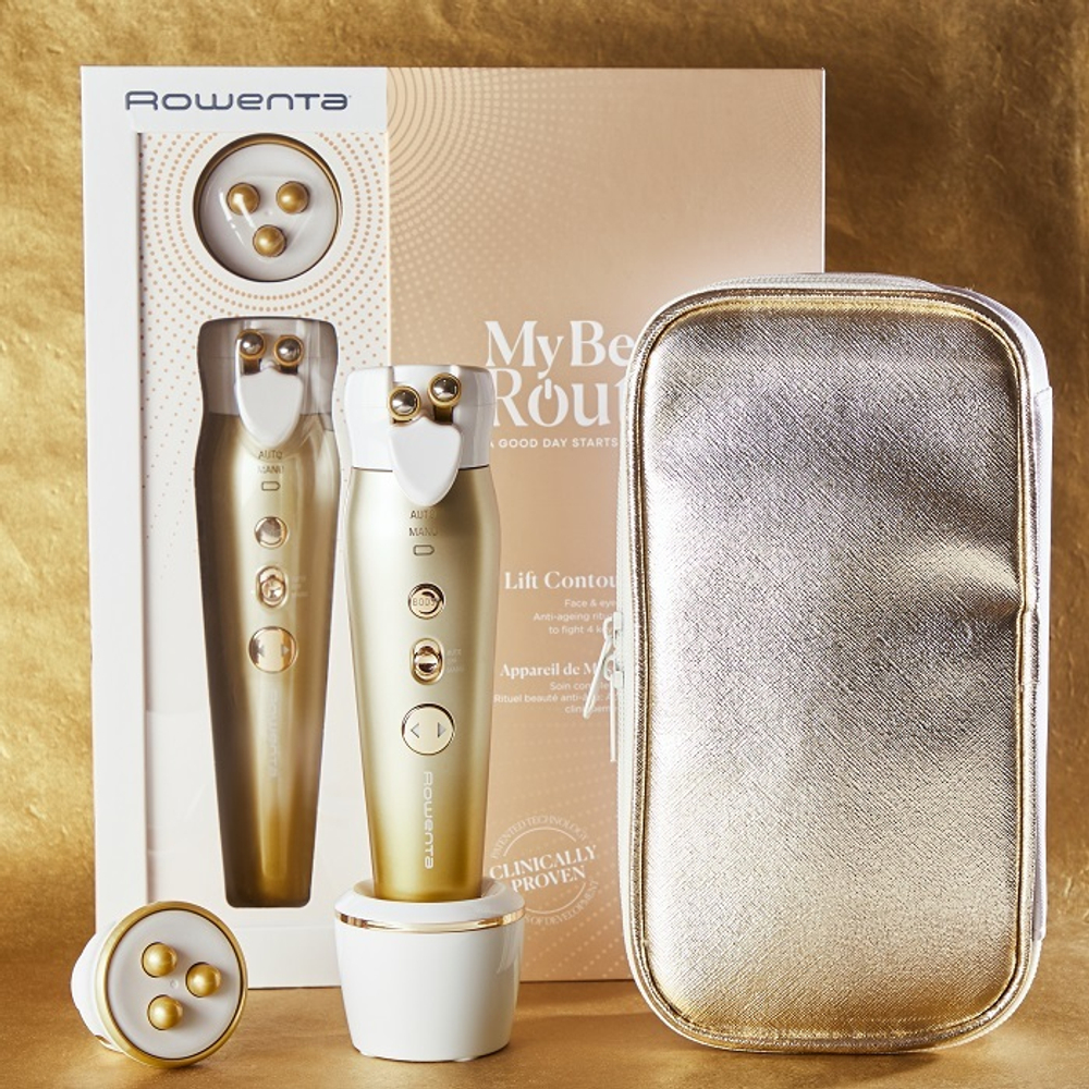 Антивозрастной массажер для лица и кожи вокруг глаз Rowenta Lift Contour Massager LV7030F0 золотой
