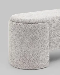 Банкетка Taks 115х41 см, светло-серое букле