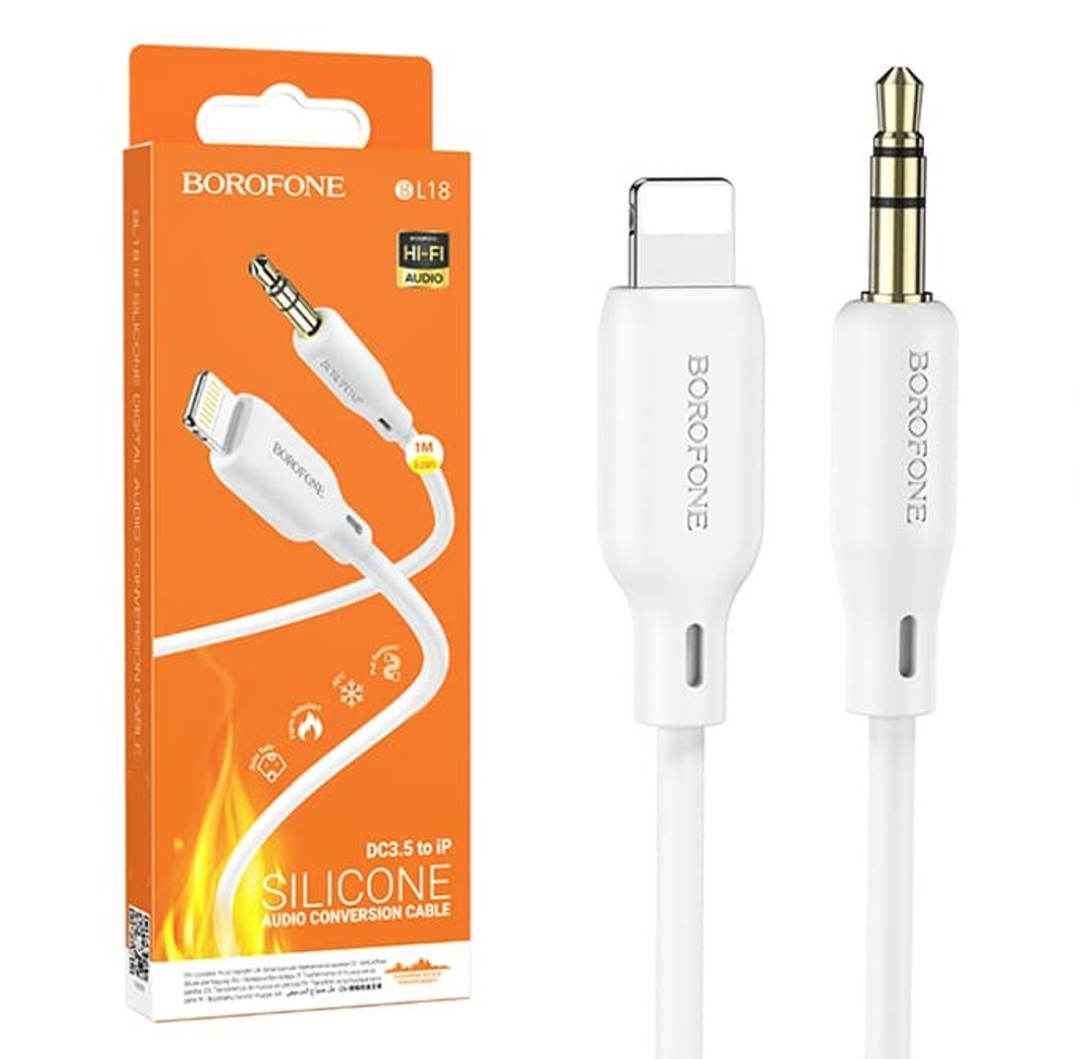 Аудио Адаптер BOROFONE BL18 Lightning - 3.5mm AUX (белый)